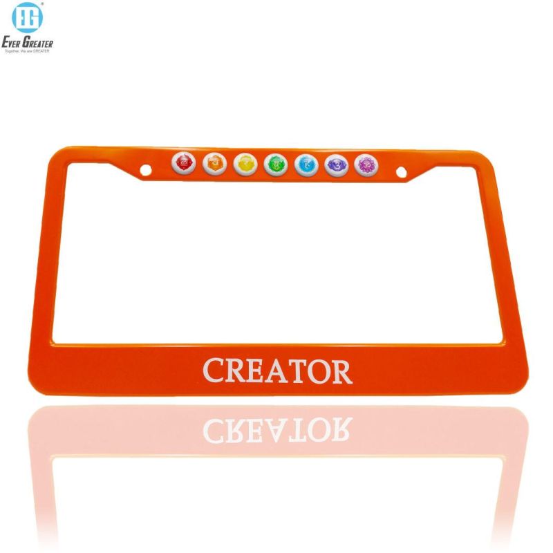 Imprinted Plastic Front License Plate Frame Chrome