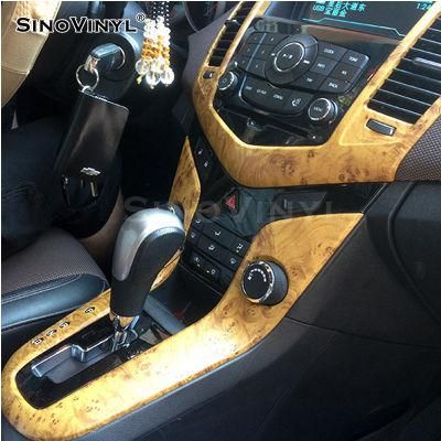 SINOVINYL Wood Grain Vinyl Decal Waterproof Car Interior Wrapping Film Auto Stickers