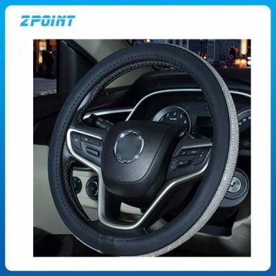 Car Accessory PU Leather Bling Steering Wheel Cover