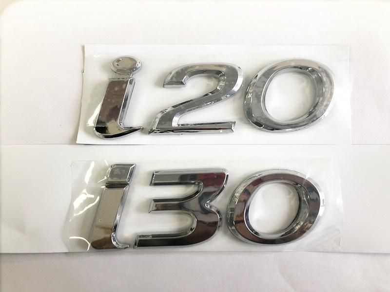 3D Chrome Silver Sticker Nameplate Logo Letter Car Emblem