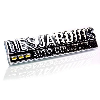 Custom ABS Material Chrome 3D Shape Silver Plating Car Logo Label Adhesive Sticker