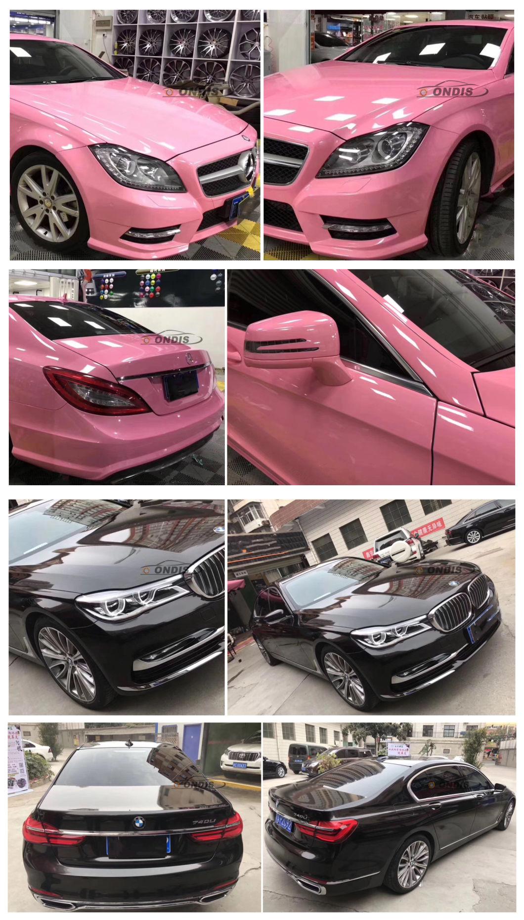 Ondis 2019 New Product Car Accessories Pink Glossy Crystal Car Sticker Vinyl Wrap