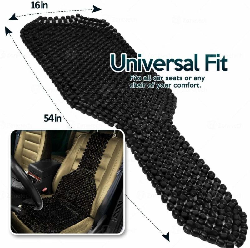 Car Accessories Black Wood Beaded Seat Cover Cushion for Massage