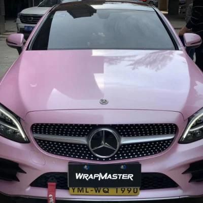 Tsautop 1.52*18m Super Gloss Metallic Shell Pink Car Body Wrap Vinyl Sticker