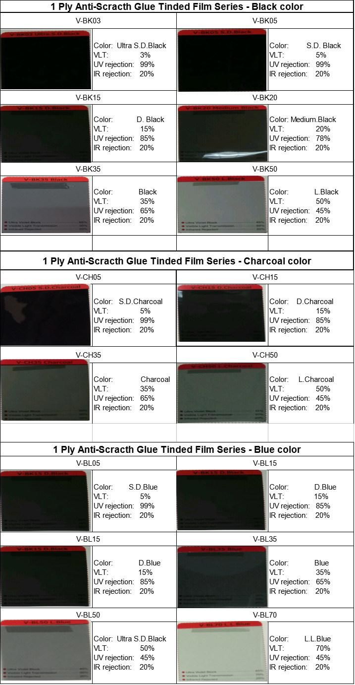 2ply 5%-70% Vlt Professional Carbon Dyed Window Tint Film