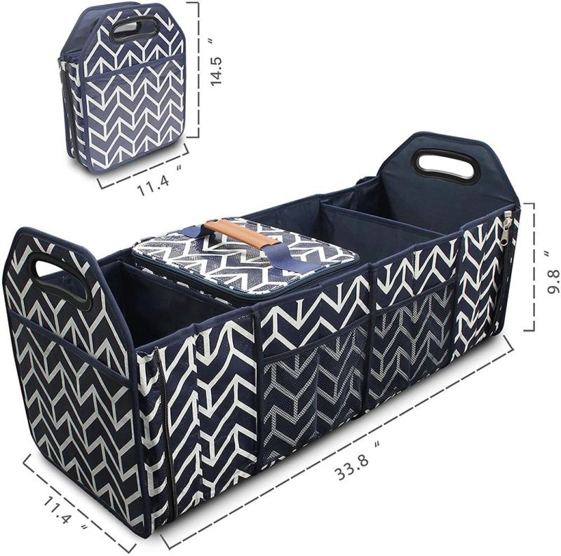 Trunk Organizer, Car Accessories Organizer, Foldable Car Storage, Portable Insulation Cooler Bag Collapsible Organizer