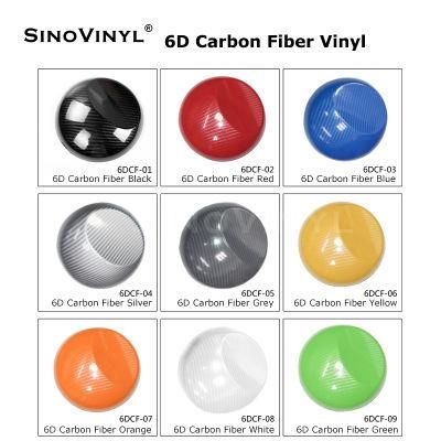 SINOVINYL 6DCF-01 Air Bubble Free Carbon Fiber Black Self Adhesive Vehicle Interior Decoration External Color Change Film Car Wrap