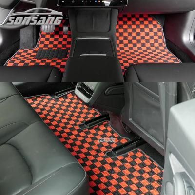 Sonsang Manufacturer Wholesale Customize Checkered Design Antislip Mat Car for Honda Car