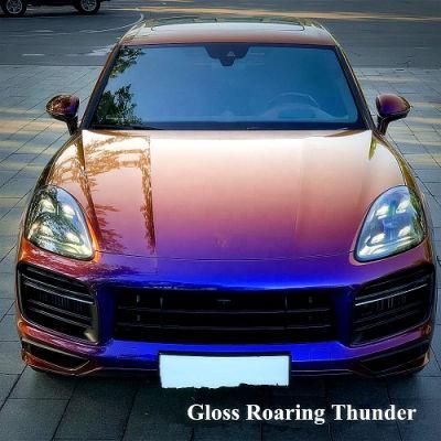 Wholesale Car Decal Sticker Vinyl Wrap Chameleon Matte Purple PVC Stickers Custom Vehicle Roll Film Roaring Thunder