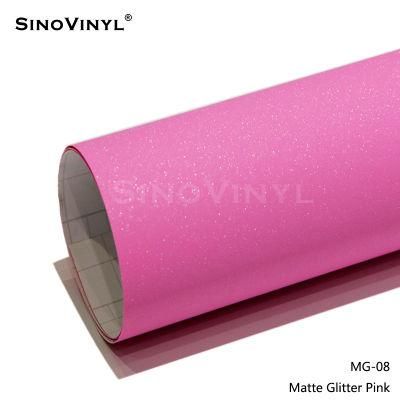 SINOVIYNL Factory Direct Supply Matte Glitter Pink Color Vinyl Wrap For Car Body Decoration