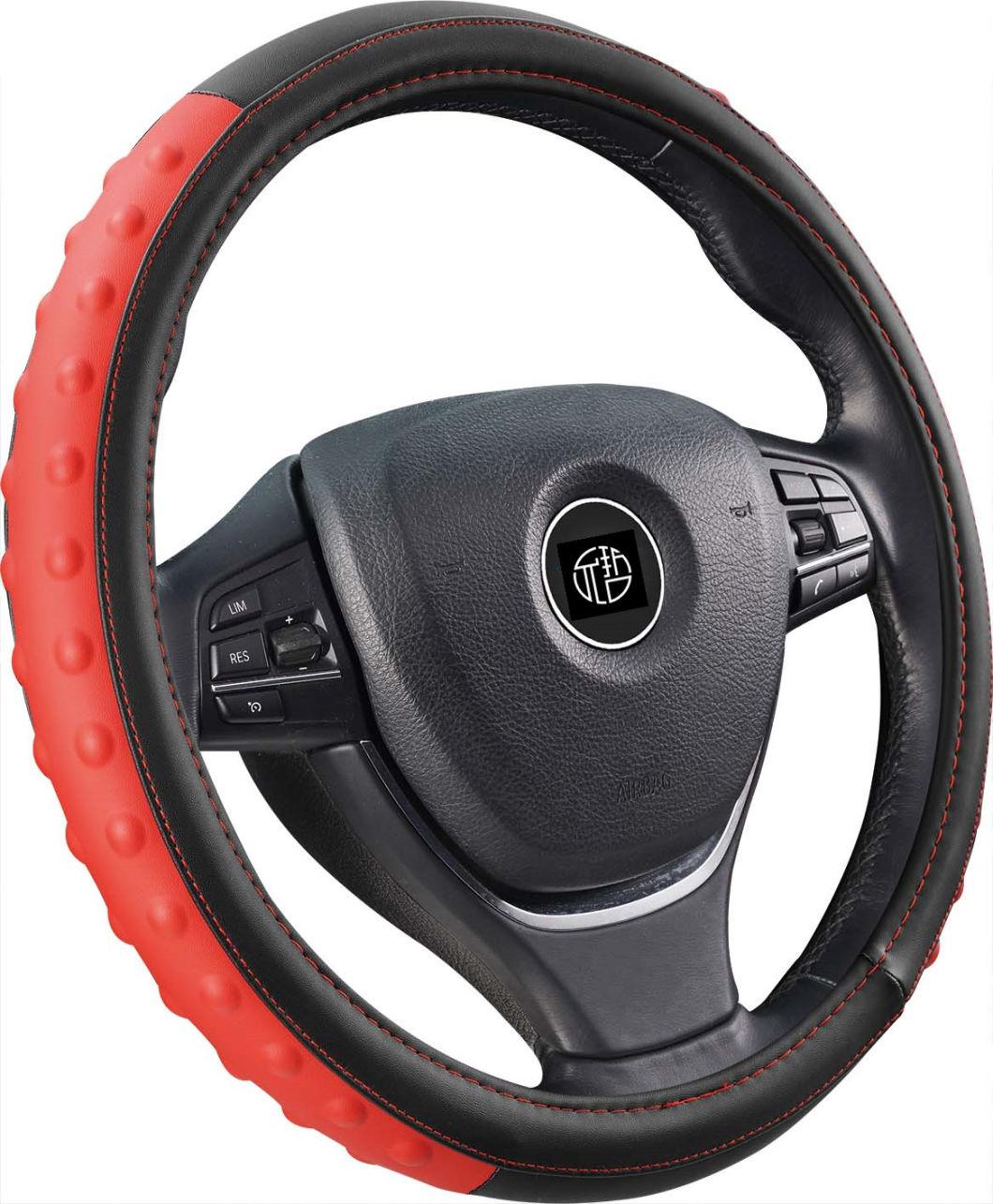 New Fashion Non - Slip Sports Feel PU Leather Car Steering Wheel Cover