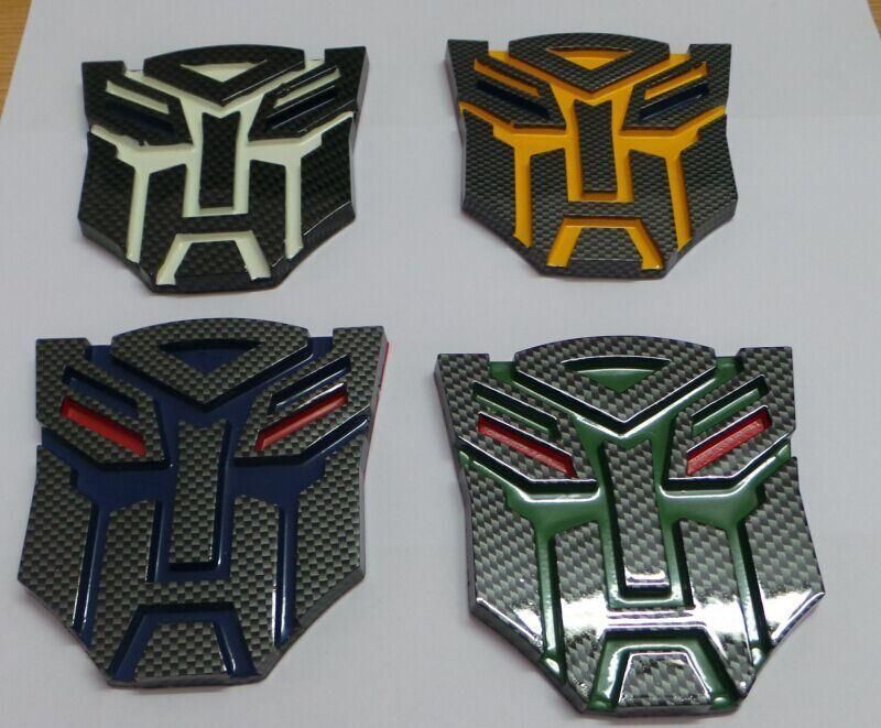 Colorful Transformers Carbon Fiber Badges Car Emblems