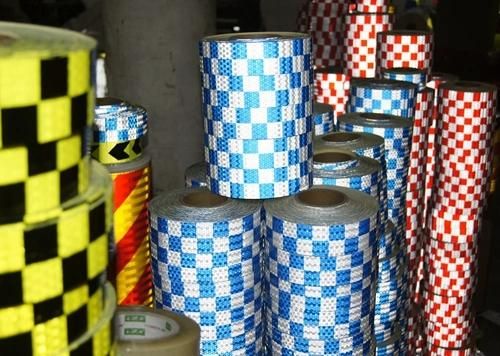 Reflective Material Warning Sticker/Tape with Checkerboard Pattern, Safety Marking Sign