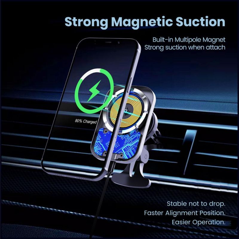 Car Holder 15W Magsafe Wireless Car Charger Magnetic for iPhone 13 iPhone 12 PRO