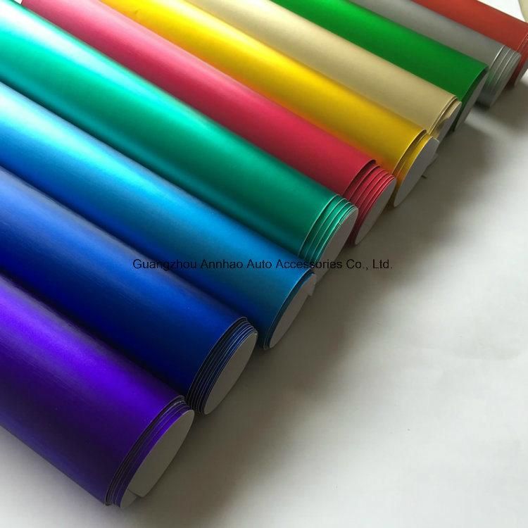 Brushed Matte Chrome Car Wrap Vinyl Foil with Air Ducts