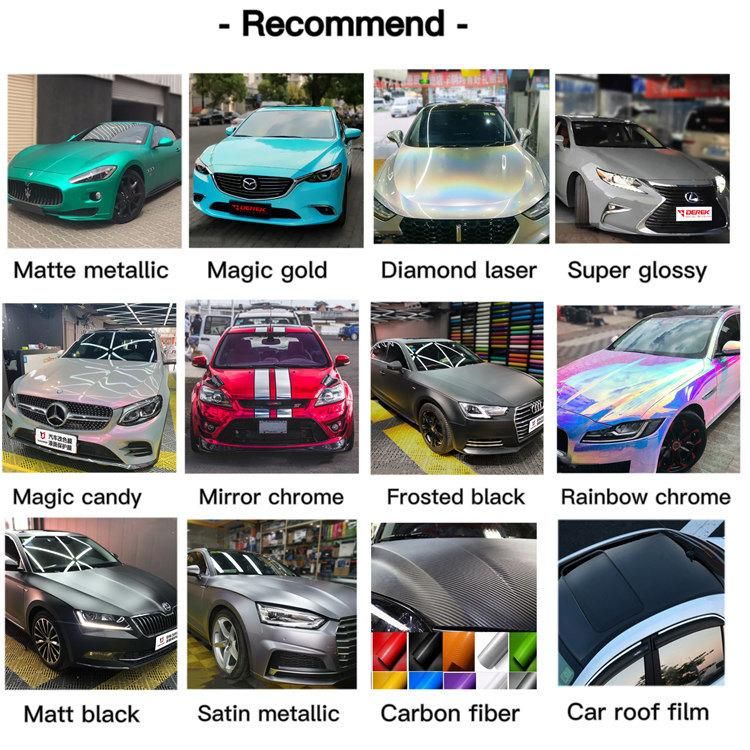 Removable Chrome Matte Vinyl Car Wrap Film Car Body Wrap Sticker Matte Chrome Air Bubble Free Design Channels Car Wrap Film