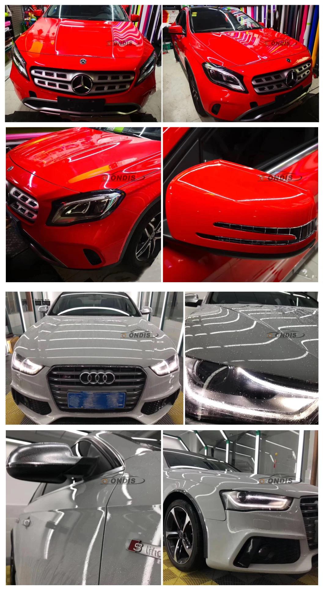 High Quality 1.52*18m Super Glossy Crystal Volcanic Grey Car Body Wrap Vinyl