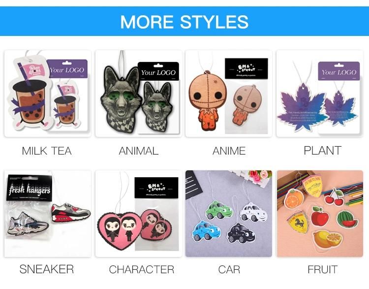 China Factory High Quality All Scents Refresh Sublimation Paper Car Air Fragrance Air Freshener