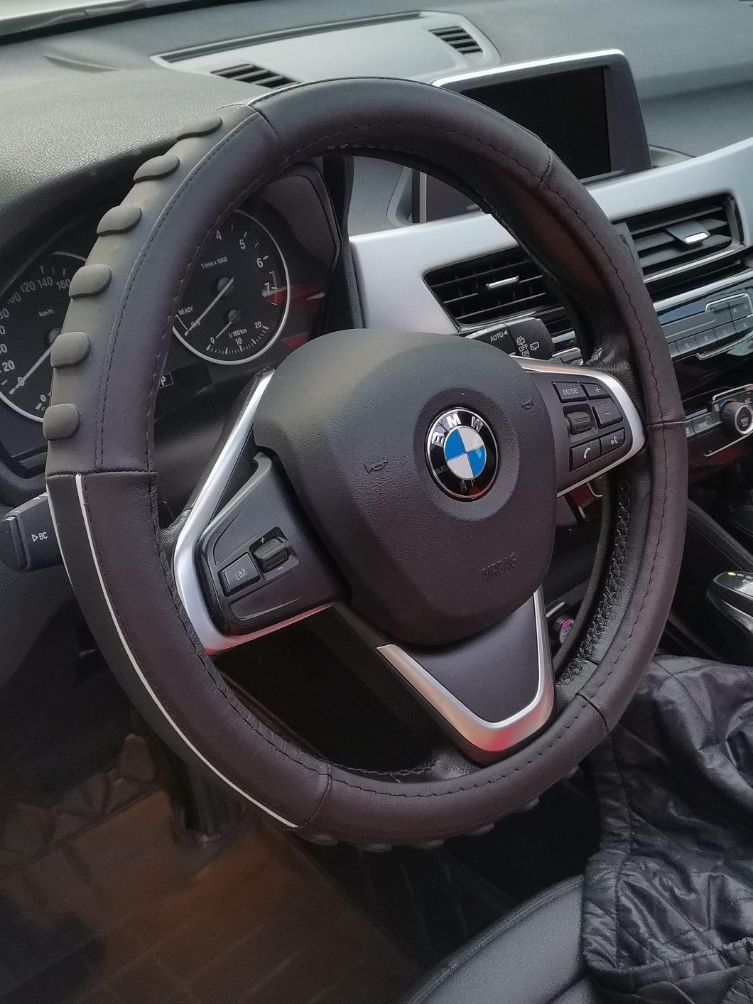 Hand Sewn OEM High Quality Multi Color Blocking Genuine Leather Steering Wheel Cover