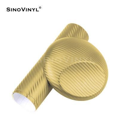 SINOVINYL 3D Carbon Fiber Vinyl Car Bubble Free Wrap Paper Rolls For Car Stickers Auto Parts