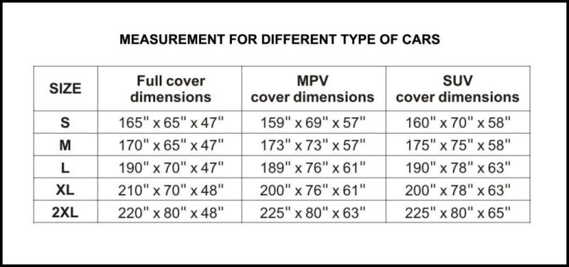 100% Waterproof PVC and Non Woven Car Cover