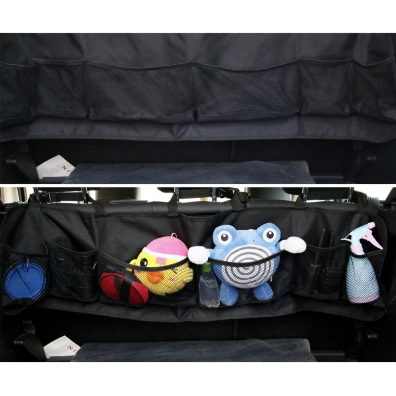 Backseat Trunk Organizer Hanging Net Pocket Bag Car Side Seat Storage Mesh Car Storage Organizer Seat Back Wyz19557