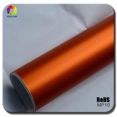 Orange Matte Chrome Car Wrap Metallic Pearl Vinyl