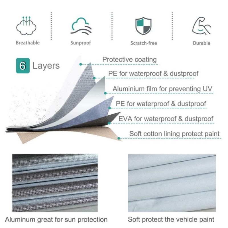 Two Layers Car Cover in PEVA Fabric with Fleece Waterproof All Weather