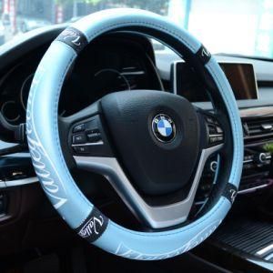 38cm Soft PU Leather Microfiber Car Steering Wheel Cover