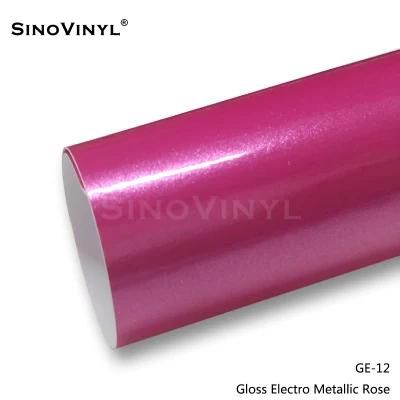 SINOVINYL Removable Glue Gloss Electro Metallic 1.52x18M/5X59FT Car Wrapping Vinyl Film