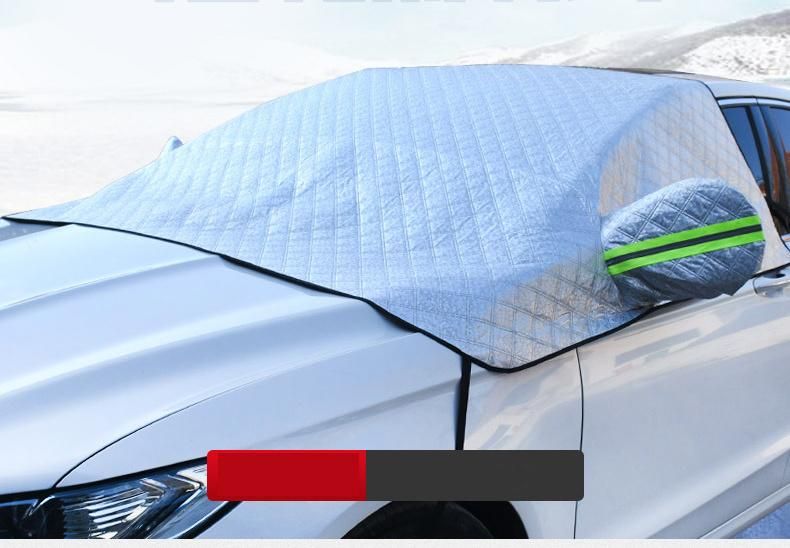 Wholesale Outdoor Windproof Waterproof Magnetic Half Car Cover Sunshade Protector Car Windshield Snow Ice Cover with Rear Mirror Cover