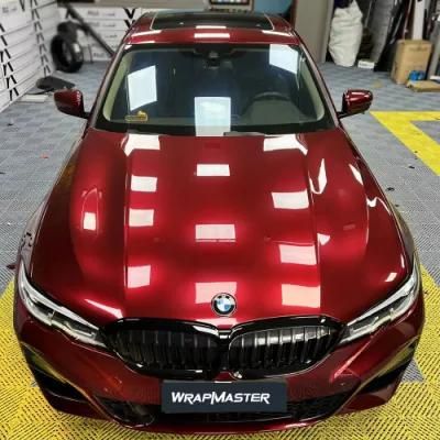 Tsautop 1.52*18m Dragon Blood Super Glossy Metallic Pet Car Wrap Vinyl Sticker