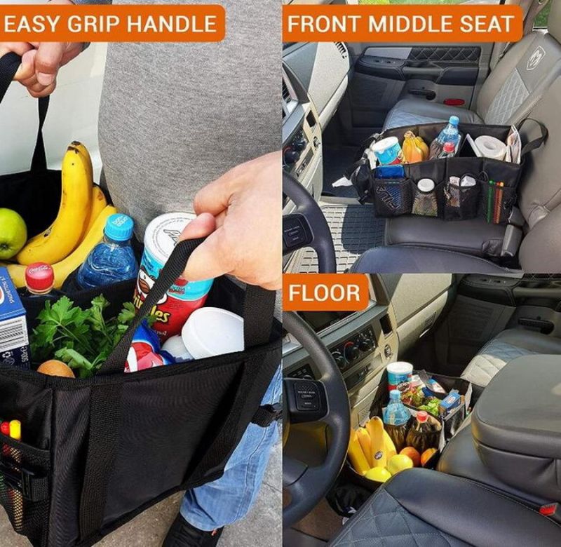 Multi-Functional Durable Traveling Outdoor Back Seat Storage Container Large Car Organiser Carry Tote Bag Trunk Car Seat Organizer