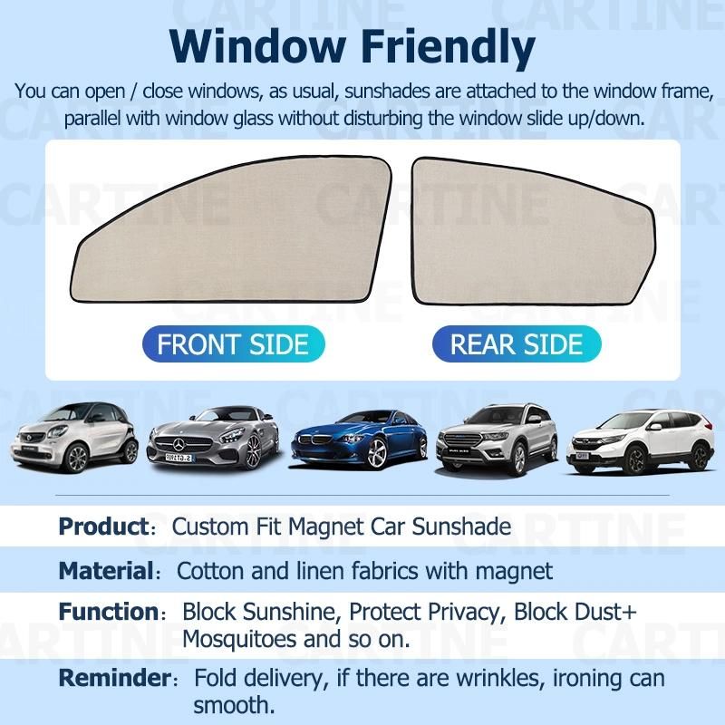 Double Layer White Cloud Magnetic Cartoon Car Sunshade Curtain