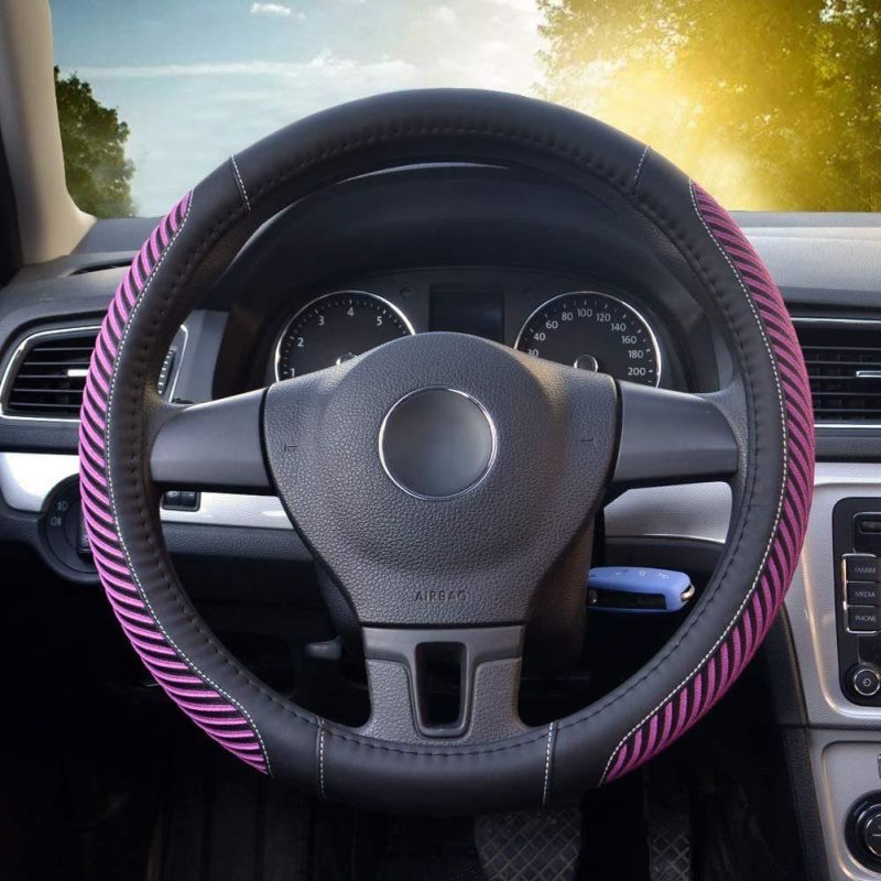 The Steering Wheel Cover Is Made of Super-Fine Fiber Leather Viscidity, Breathable, Non-Slip, No Peculiar Smell, Warm in Winter and Cool in Summer, New Purple