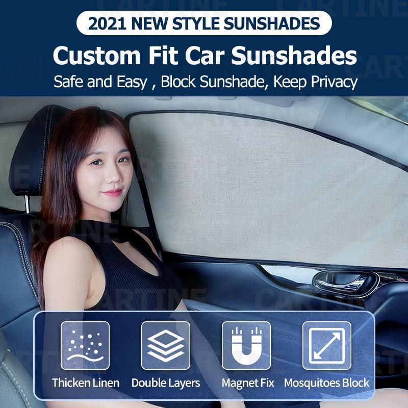 Thicken Car Sunshades, Magnet Car Sun Shades Curtain