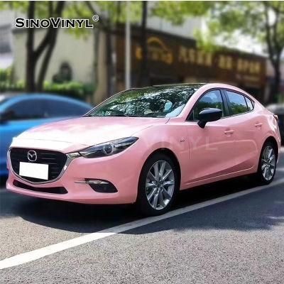 SINOVINYL Easy Install Air Bubble Free Super Stretchable Super Gloss Self-adhesive PVC Film Car Body Wrapping Vinyl Roll