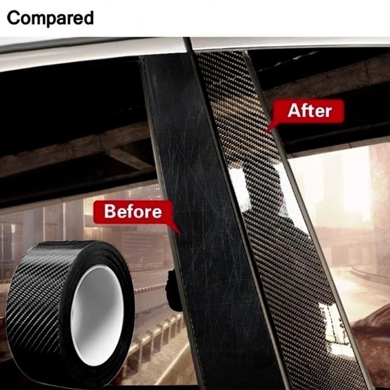 1/3/5/7/10m Carbon Fiber Protector Strip Sticker Auto Bumper Door Sill Protection Anti-Stepping Car Decoration Tape