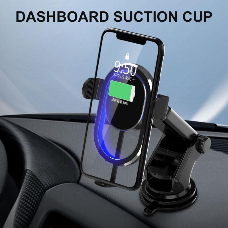 Amazon Top Seller 15W Mobile Phone Automatic Fast Qi Wireless Charging Car Mount Holder Wireless Car Charger