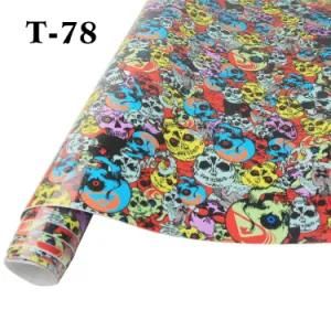 Guarantee 1.52*30m 100% Adhesive Wraps Skull Sticker Cartoon Vinyl Car Wrap