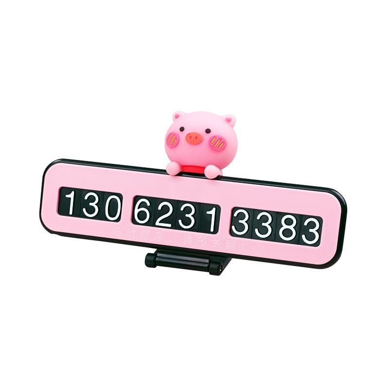 Pink Cartoon High Temperature Resistance Temporary Phone Number Car Parking Card Car Accessory