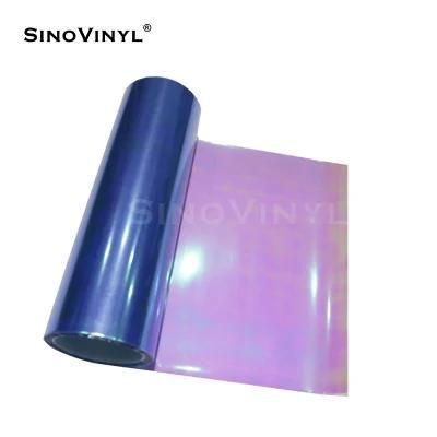 SINOVINYL Cheap Price 0.3X9M Dark Blue Popular Selling Vinyl Roll Chameleon Color Change Car Headlight Vinyl Film