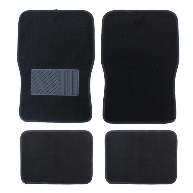 New Black Universal Carpet Floor Mat 4PC Heavy Duty Set