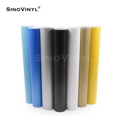 SINOVINYL Removable Glue Automobiles Motorcycles Stickers 3D Carbon Fiber Vinyl Film