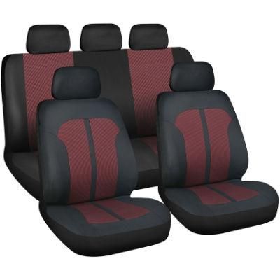 Classic Polyester Breathable Leather Car Seat Covers in Dark Red