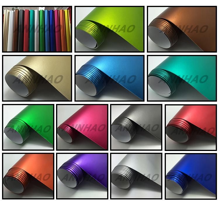 1.52*18m Interior or Exterior Car Decoration Air Bubble Free Matte Chrome Green Car Vinyl Sticker