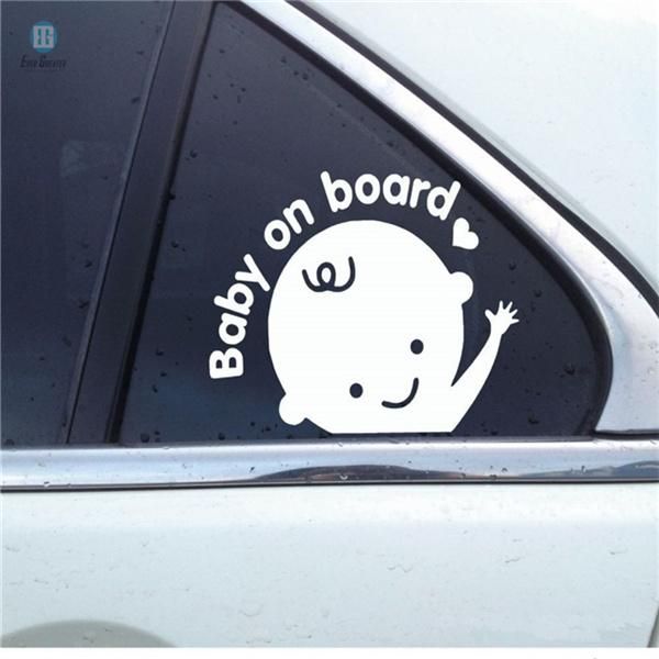 Custom Baby Rider on Board White Mini Car Sticker