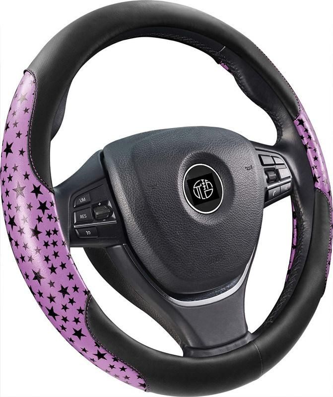 Bright Artificial Leather PU Auto Car Steering Wheel Cover