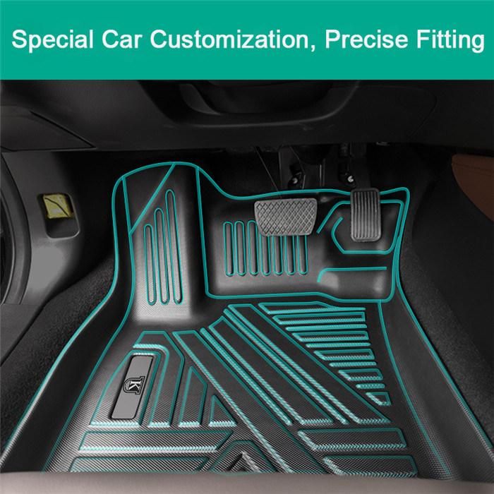 Floor Mats for Tesla Model 3 2017-2022 All Weather Protection Custom Fit TPE 2 Rows Set Car Floor Liners (Black-Front + Rear Set