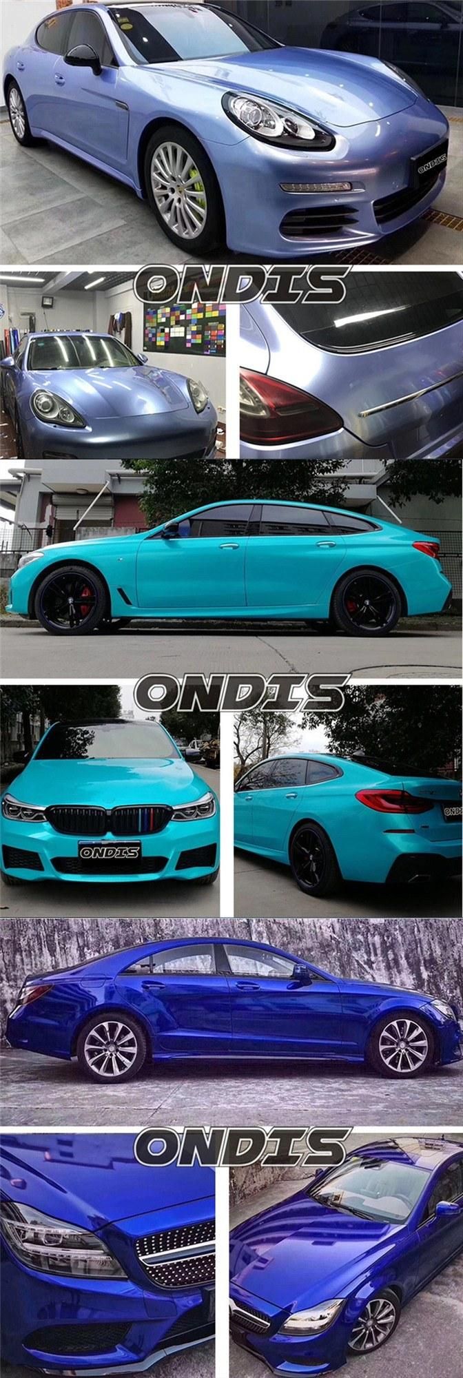 High Quality Sea Blue Crystal Metal Car Color Changes Vinyl Wrap Film